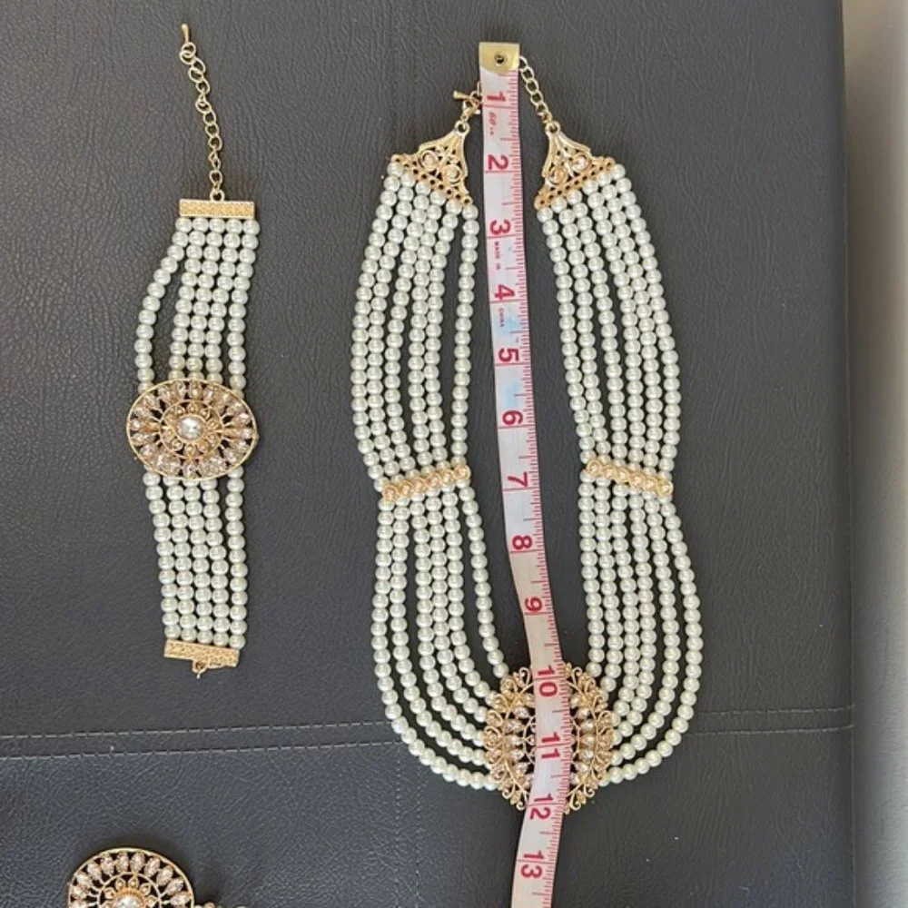 Jewelry Set Faux Pearl Bridal Set - Picture 7 of 10